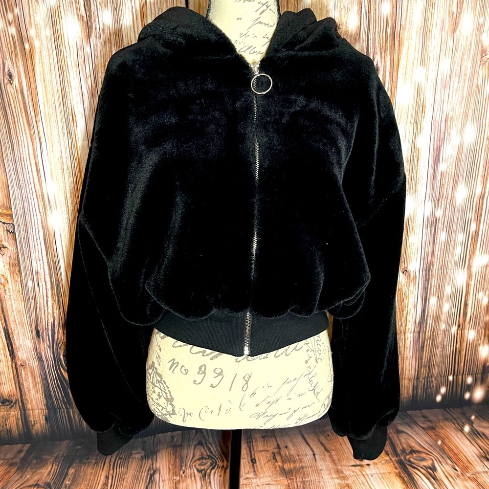 Forever 21 plush zip up